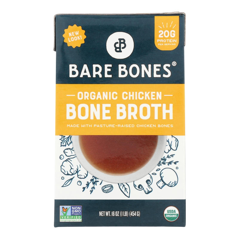 Bare Bones Broth - Bone Broth Organic 2 Chicken Classic - Case Of 8-16 Fluid Ounces - Orca Market