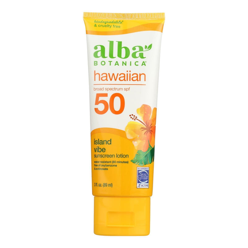 Alba Botanica - Sunscreen Lotion Island Vibes Spf50 - 1 Each-3 Fluid Ounces - Orca Market