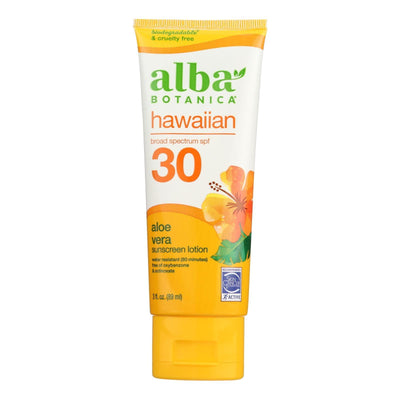 Alba Botanica - Sunscreen Lotion Aloe Vera Spf30 - 1 Each-3 Fluid Ounces - Orca Market