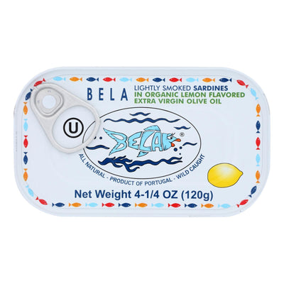 Bela-olhao Sardines - Sardines Extra Virgin Olive Oil Lemon Sauce - Case Of 12 - 4.23 Ounces - Orca Market