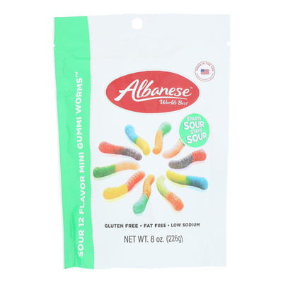 Albanese - Gummi Worms Mini Sour - Case Of 6-8 Ounces - Orca Market