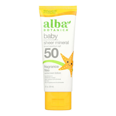 Alba Botanica - Sunscreen Lotion Mineral Baby Spf50 - 1 Each-3 Fluid Ounces - Orca Market