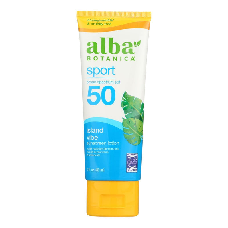 Alba Botanica - Sunscreen Lotion Sport Spf 50 - 1 Each-3 Fluid Ounces - Orca Market