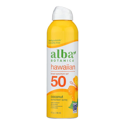 Alba Botanica - Sunscreen Spray Coconut Spf 50 - 1 Each-5 Fluid Ounces - Orca Market