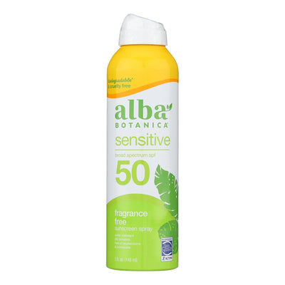 Alba Botanica - Sunscreen Spray Sensitive Formula Spf 50 - 1 Each-5 Fluid Ounces - Orca Market