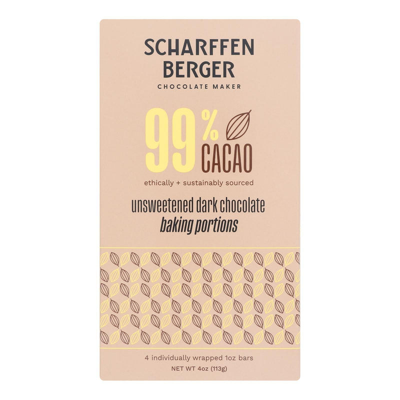 Scharffen Berger - Baking Chocolate Unsweetened - Case Of 12-4 Ounces - Orca Market