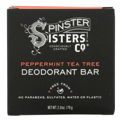 Spinster Sisters Company - Deodorant Bar Peppermint Tea Tree - 1 Each-2.8 Ounces - Orca Market