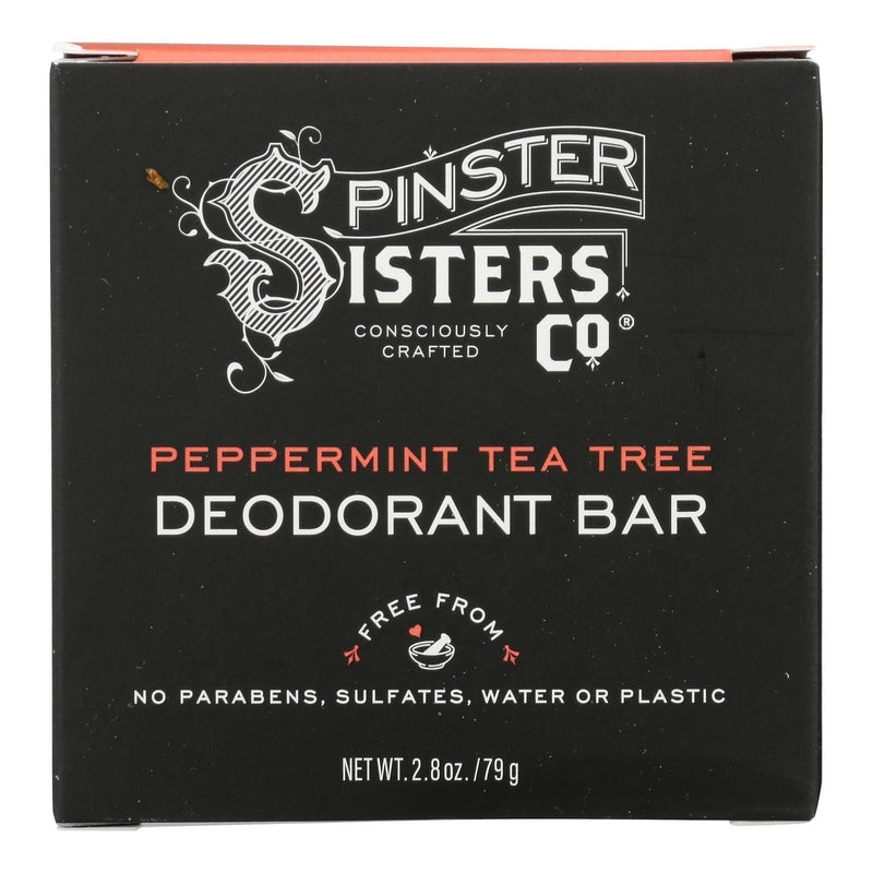 Spinster Sisters Company - Deodorant Bar Peppermint Tea Tree - 1 Each-2.8 Ounces - Orca Market