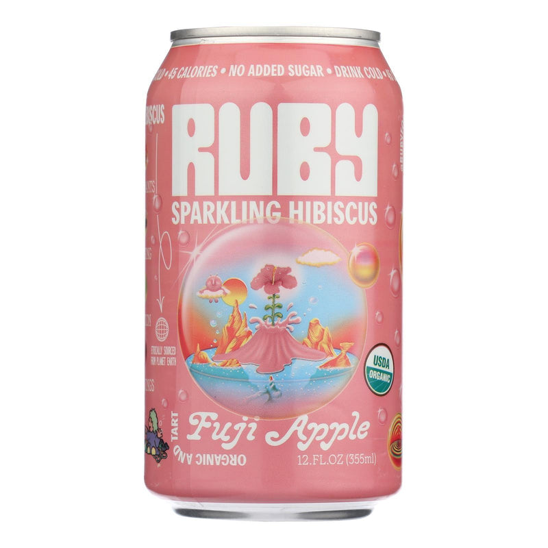 Ruby Hibiscus - Sparkling Hibiscus Organic Fuji Apple - Case Of 12-12 Fluid Ounces - Orca Market