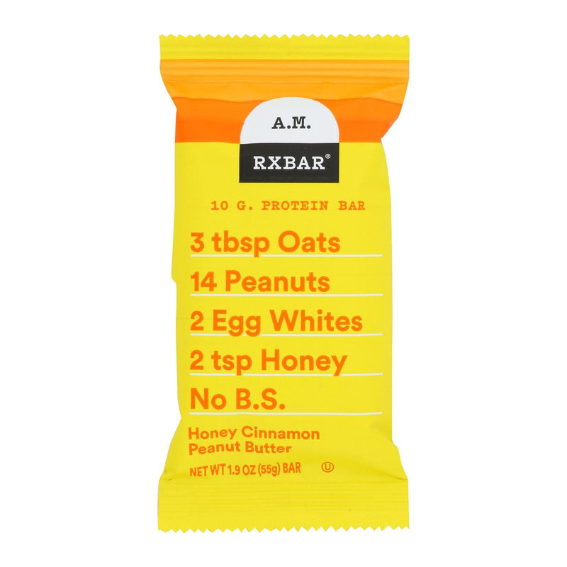 Rxbar - Bar Am Honey Cinnamon Peanut Butter - Case Of 12 - 1.9 Ounces - Orca Market