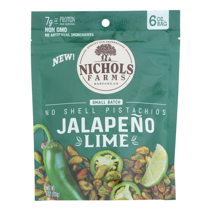 Nichols Farms - Pistachio No Shell Jumbo Lime - Case Of 15-6 Ounces - Orca Market