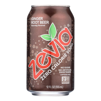 Zevia - Soda Ginger Root Beer Zero Calorie Can - Case Of 4-6/12 Fluid Ounces - Orca Market