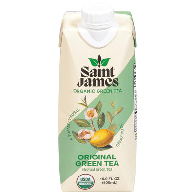 Saint James - Green Tea Organic Original - Case Of 12 - 16.9 Fluid Ounces - Orca Market