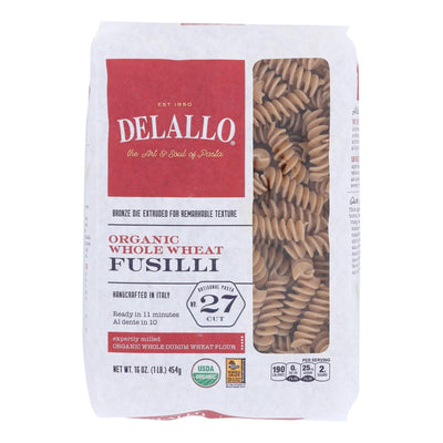 Delallo - Pasta Organic Fusilli Whole Wheat Number 27 - Case Of 8-16 Ounces - Orca Market