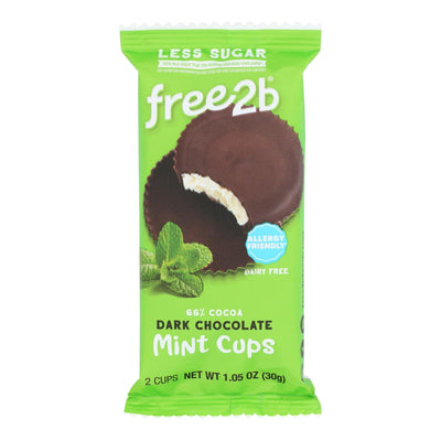 Free 2 B - Mint Cups Dark Chocolate 2 Cup - Case Of 12 - 1.05 Ounces - Orca Market