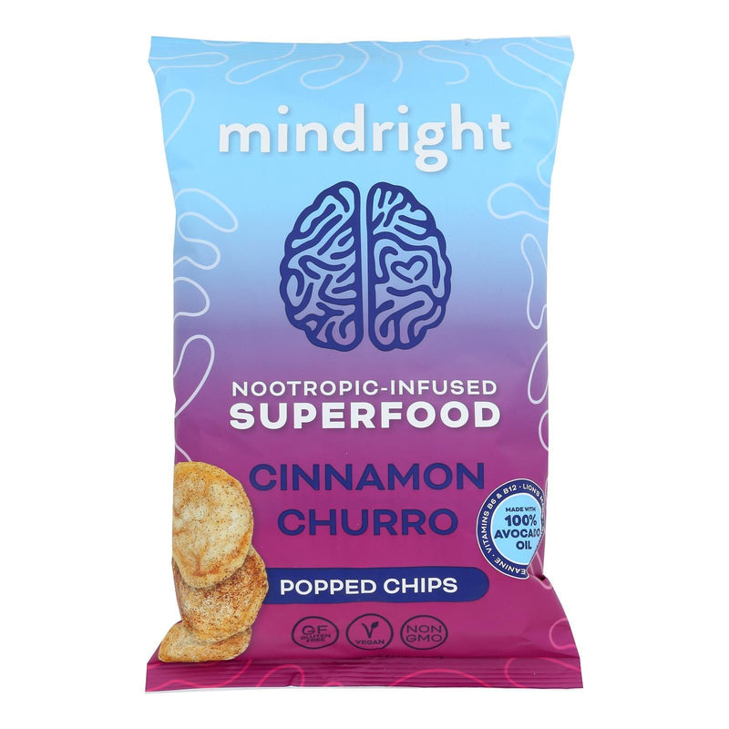 Mindright - Popped Chips Cinnamon Churro - Case Of 12 - 4 Ounces - Orca Market