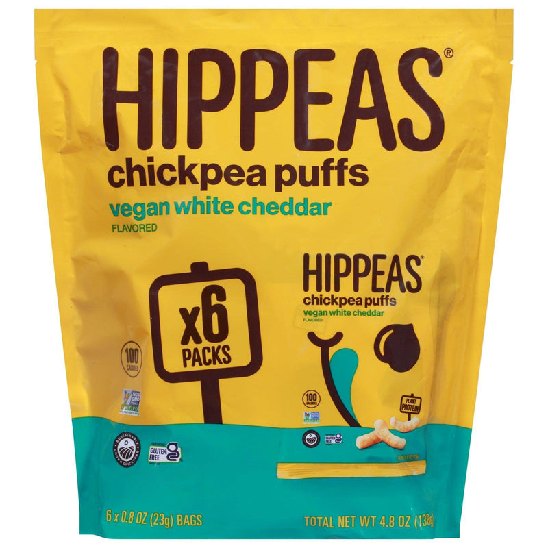 Hippeas - Chickpea Puff White Cheddar - Case Of 12-6/.8 Ounce - Orca Market