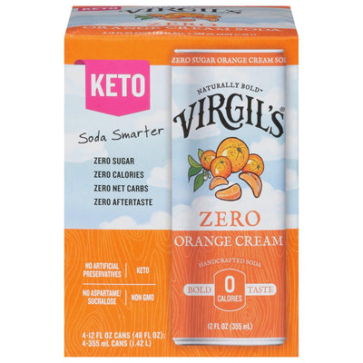 Virgil's - Soda Zero Sugar Orange Can - Case Of 6-4/12 Fluid Ounces - Orca Market