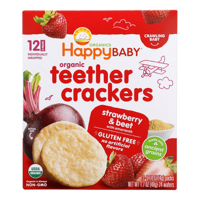 Happy Baby - Teethers Organic Strawberry Beet Stage 2 - Case Of 6 - 1.69 Ounces - Orca Market