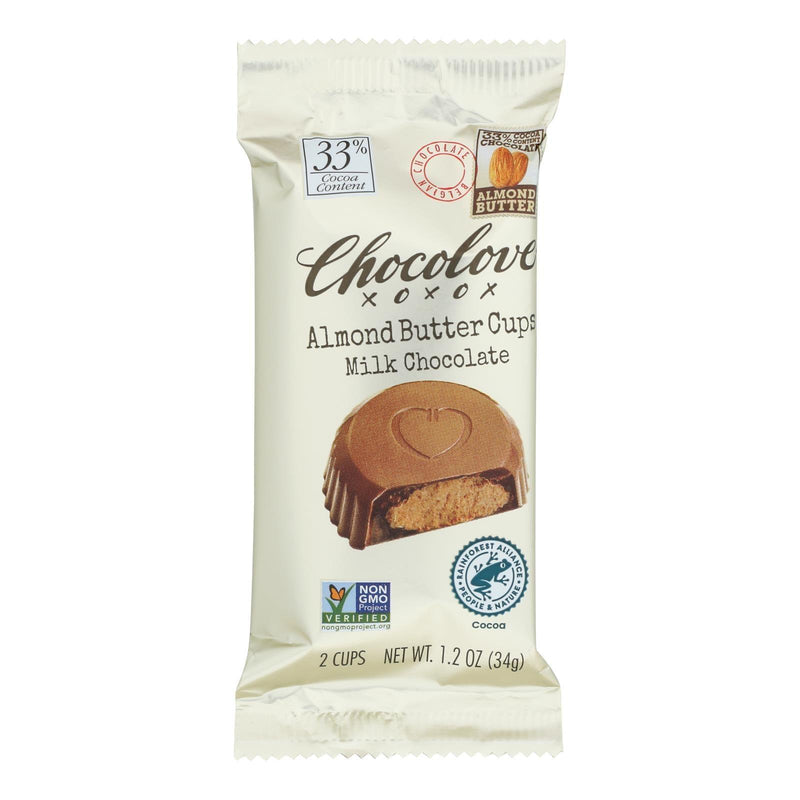 Chocolove - Cup Almond Butter Milk Chocolate - Case Of 10 - 1.2 Ounces - Orca Market