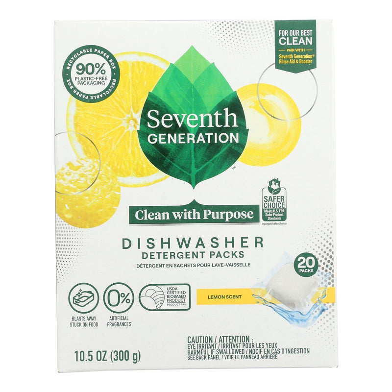 Seventh Generation - Automatic Dish Pacs Lemon - Case Of 6-20 Count - Orca Market