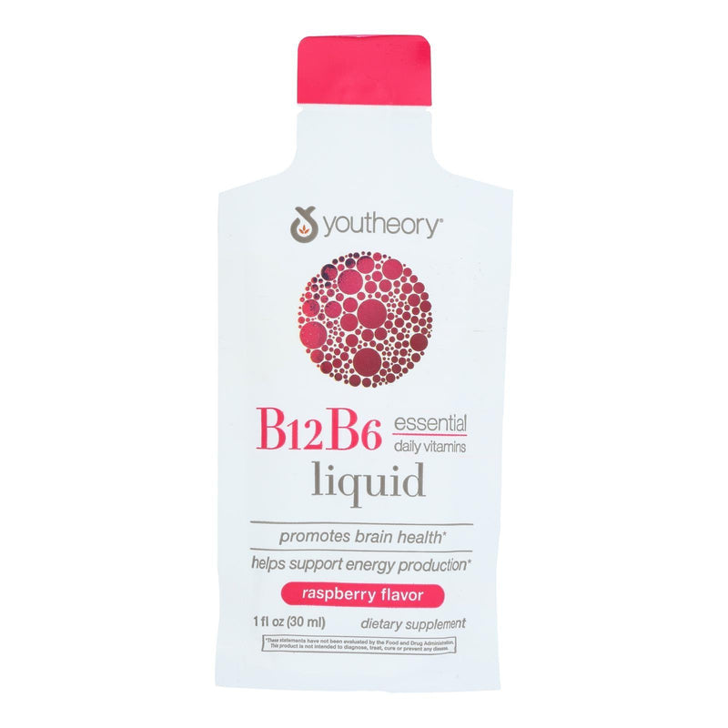 Youtheory - Liquid Vitamin B12 And Vitamin B6 Raspberry - Case Of 12-1 Fluid Ounces - Orca Market