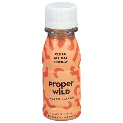 Proper Wild - Energy Shot Peach Mango - Case Of 12-2.5 Fluid Ounces - Orca Market