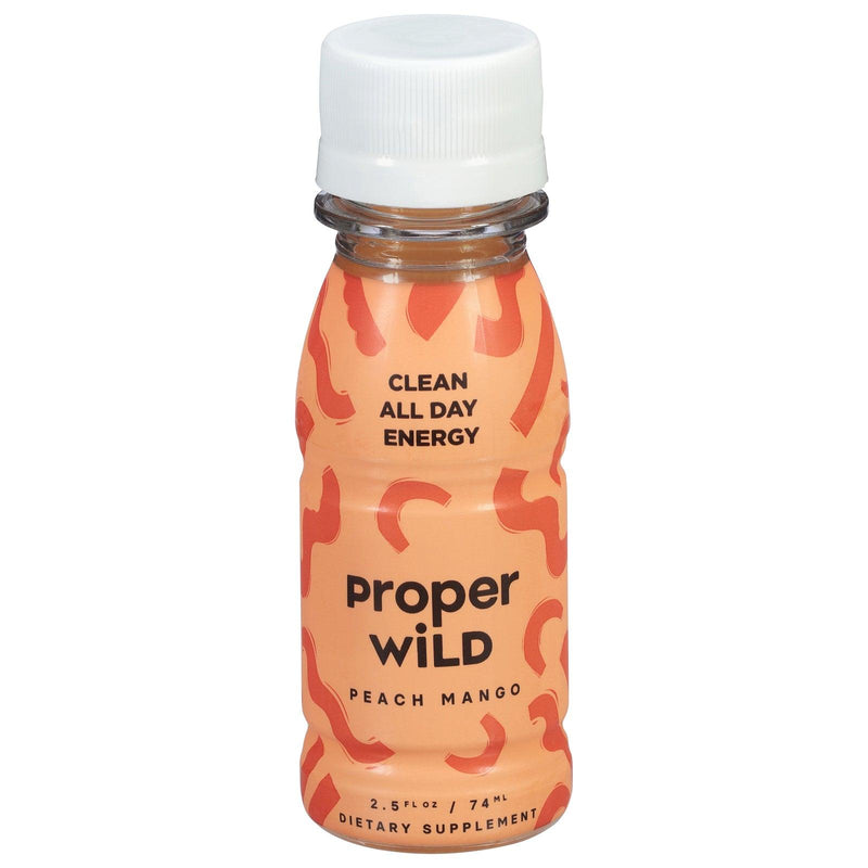 Proper Wild - Energy Shot Peach Mango - Case Of 12-2.5 Fluid Ounces - Orca Market