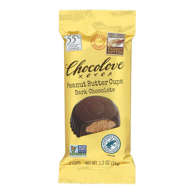 Chocolove - Cup Peanut Butter Dark Chocolate - Case Of 10 - 1.2 Ounces - Orca Market