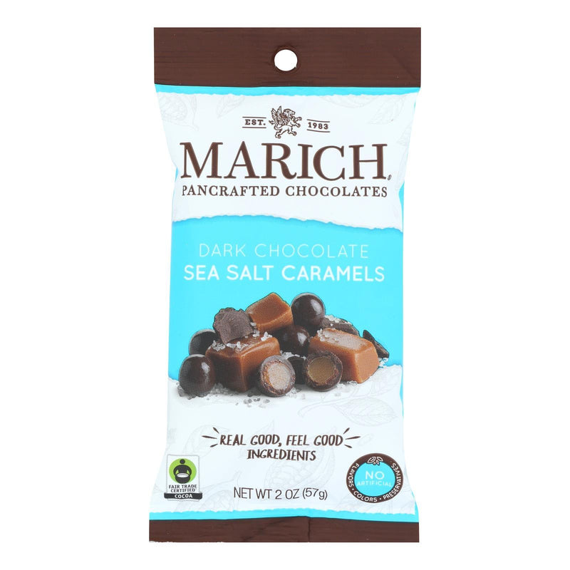 Marich - Caramels Dark Chocolate Sea Salt Squares - Case Of 12 - 2 Ounce - Orca Market