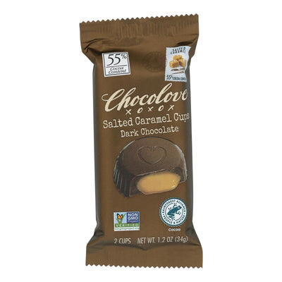 Chocolove - Cup Salted Caramel Dark Chocolate - Case Of 10 - 1.2 Ounces - Orca Market