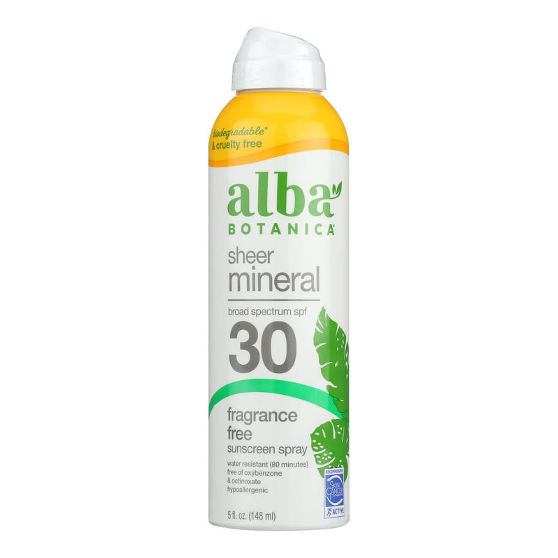 Alba Botanica - Sunscreen Spray For Face Mineral Spf 30 - 1 Each-5 Fluid Ounces - Orca Market