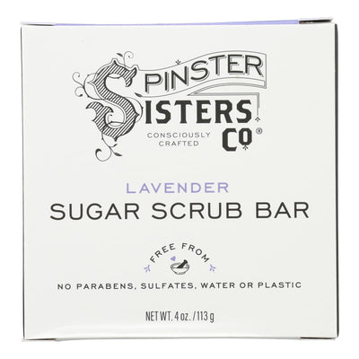 Spinster Sisters Company - Scrub Bar Sugar Lavender - 1 Each-4 Ounces - Orca Market