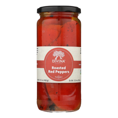 Divina - Peppers Red Roasted - Case Of 6 - 16.2 Ounces - Orca Market