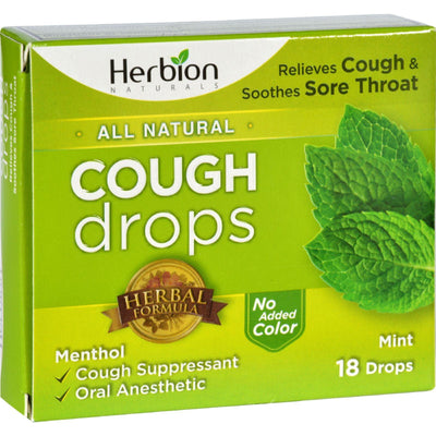 Herbion Naturals Cough Drops - All Natural - Mint - 18 Drops - Orca Market