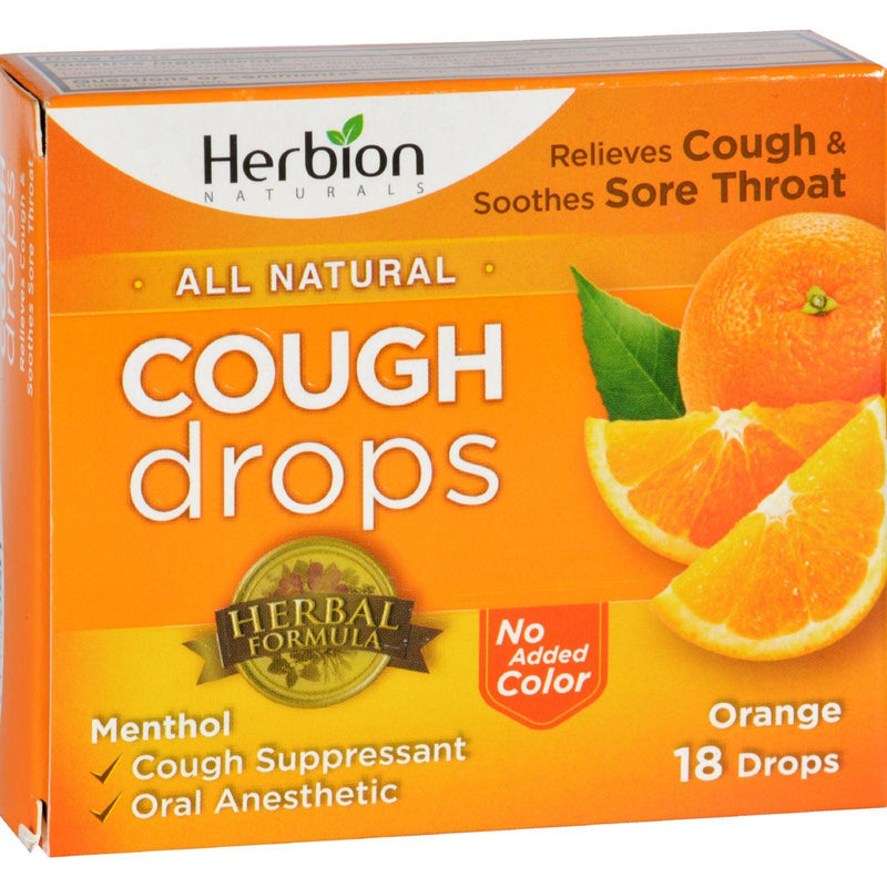 Herbion Naturals Cough Drops - All Natural - Orange - 18 Drops - Orca Market