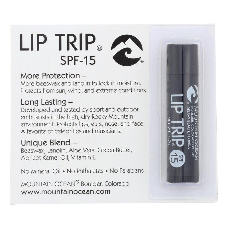 Mountain Ocean - Lip Trip Lip Balm - Spf15 - Case Of 12 - 0.165 Oz. - Orca Market