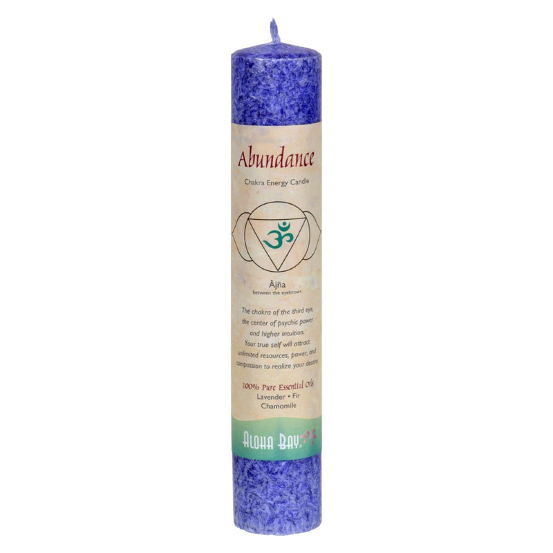 Aloha Bay - Chakra Pillar Candle Abundance Indigo - 1 Candle - Orca Market