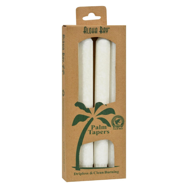 Aloha Bay - Palm Tapers - White - 4 Candles - Orca Market