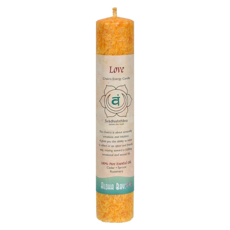 Aloha Bay - Chakra Pillar Candle Love - 1 Candle - Orca Market