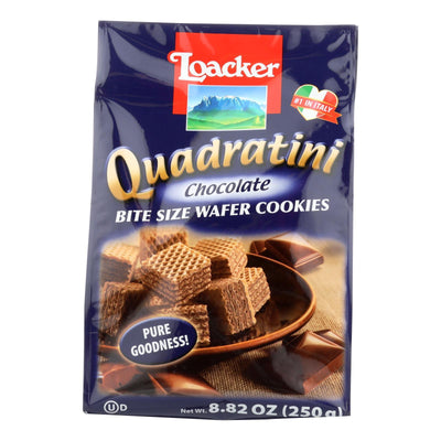 Loacker Quadratini Bite Size Chocolate Wafer Cookies - Case Of 6 - 8.82 Oz - Orca Market