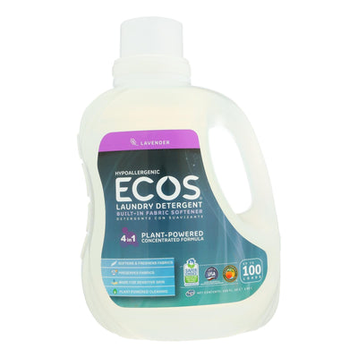 Earth Friendly Ecos Ultra 2x All Natural Laundry Detergent - Lavender - Case Of 4 - 100 Fl Oz - Orca Market