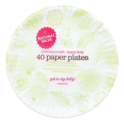 Natural Value - Paper Plates Recyc - Case Of 24 - 40 Ct - Orca Market