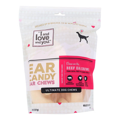 I And Love And You Dog Chews - Ear Candy - Beef Ear - 5 Count - Case Of 6 - Orca Market