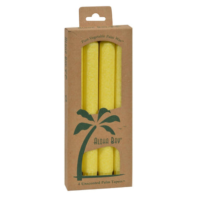 Aloha Bay - Palm Tapers - Yellow Candle Unscented - 4 Candles - Orca Market