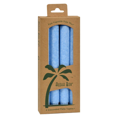 Aloha Bay - Palm Tapers - Light Blue Candles - Unscented - 4 Pack - Orca Market