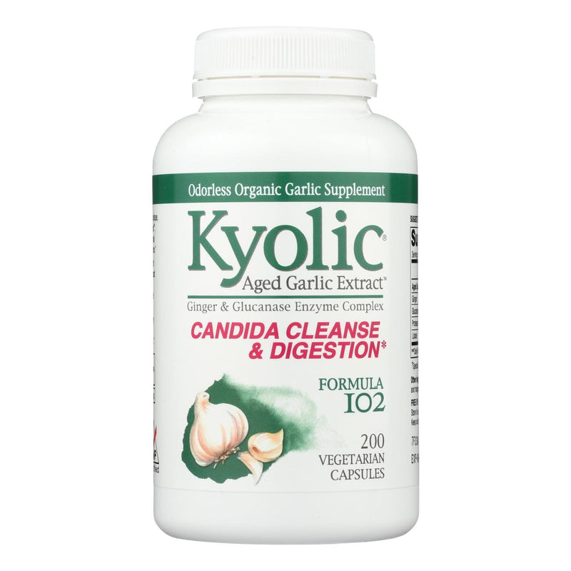 Kyolic - Aged Garlic Extract Candida Cleanse And Digestion Formula102 - 200 Vegetarian Capsules - Orca Market