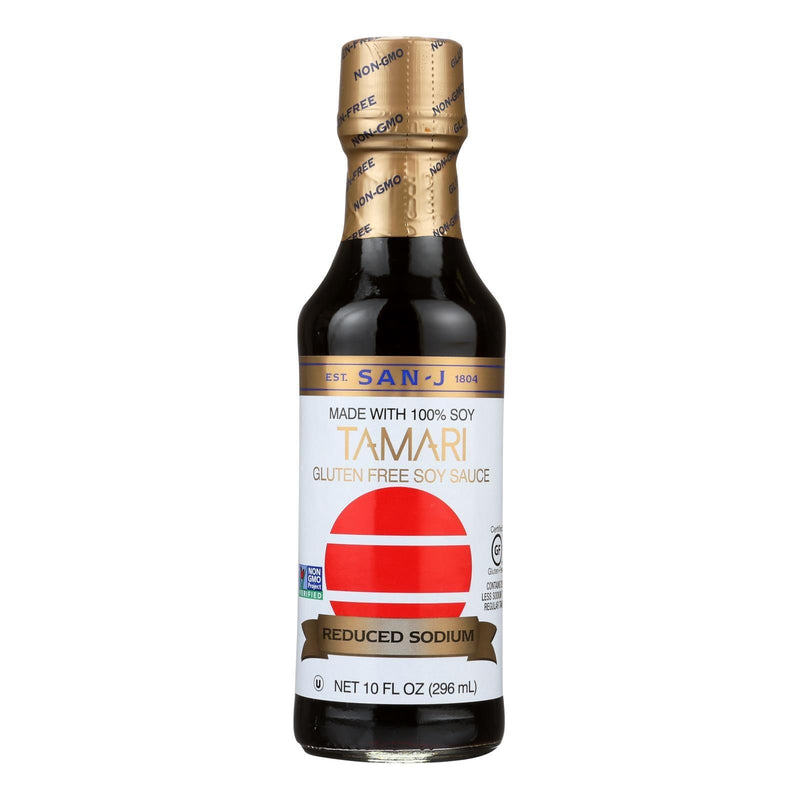 San - J Tamari Soy Sauce - Reduced Sodium - Case Of 6 - 10 Fl Oz. - Orca Market