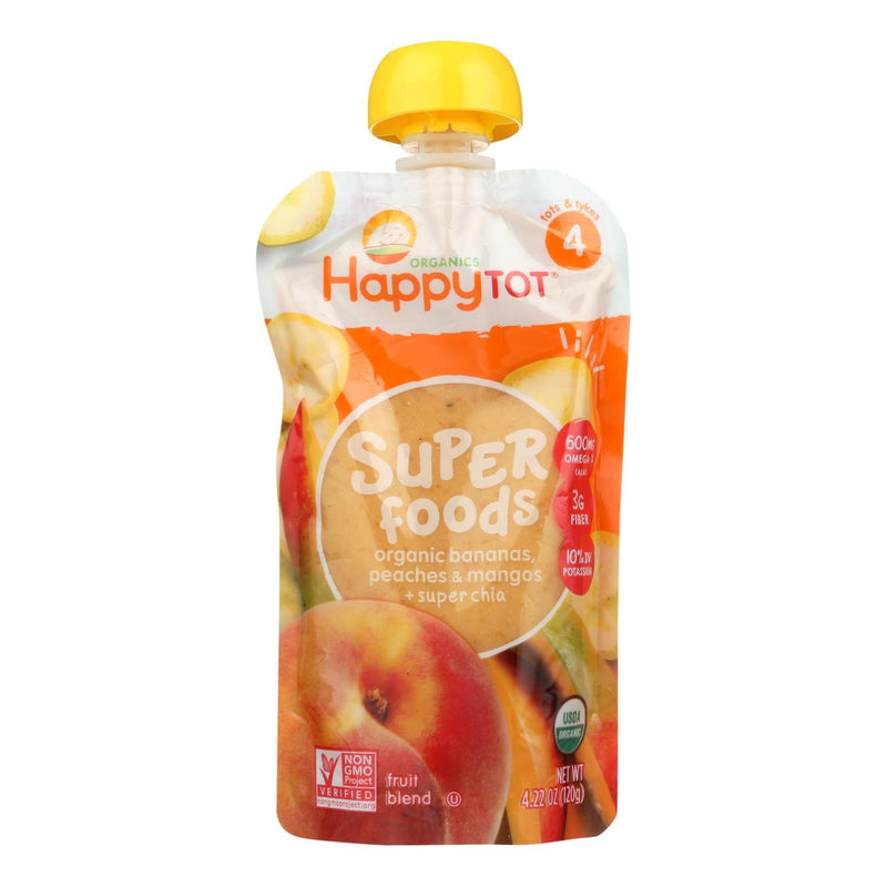 Happy Baby Happytot Organic Superfood Banana Peach And Mango - 4.22 Oz - Case Of 16 - Orca Market