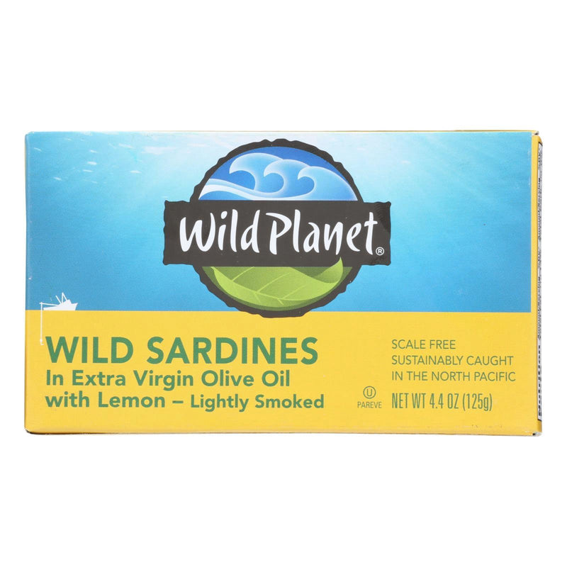 Wild Planet Sardines In Oil - Lemon - Case Of 12 - 4.375 Oz. - Orca Market